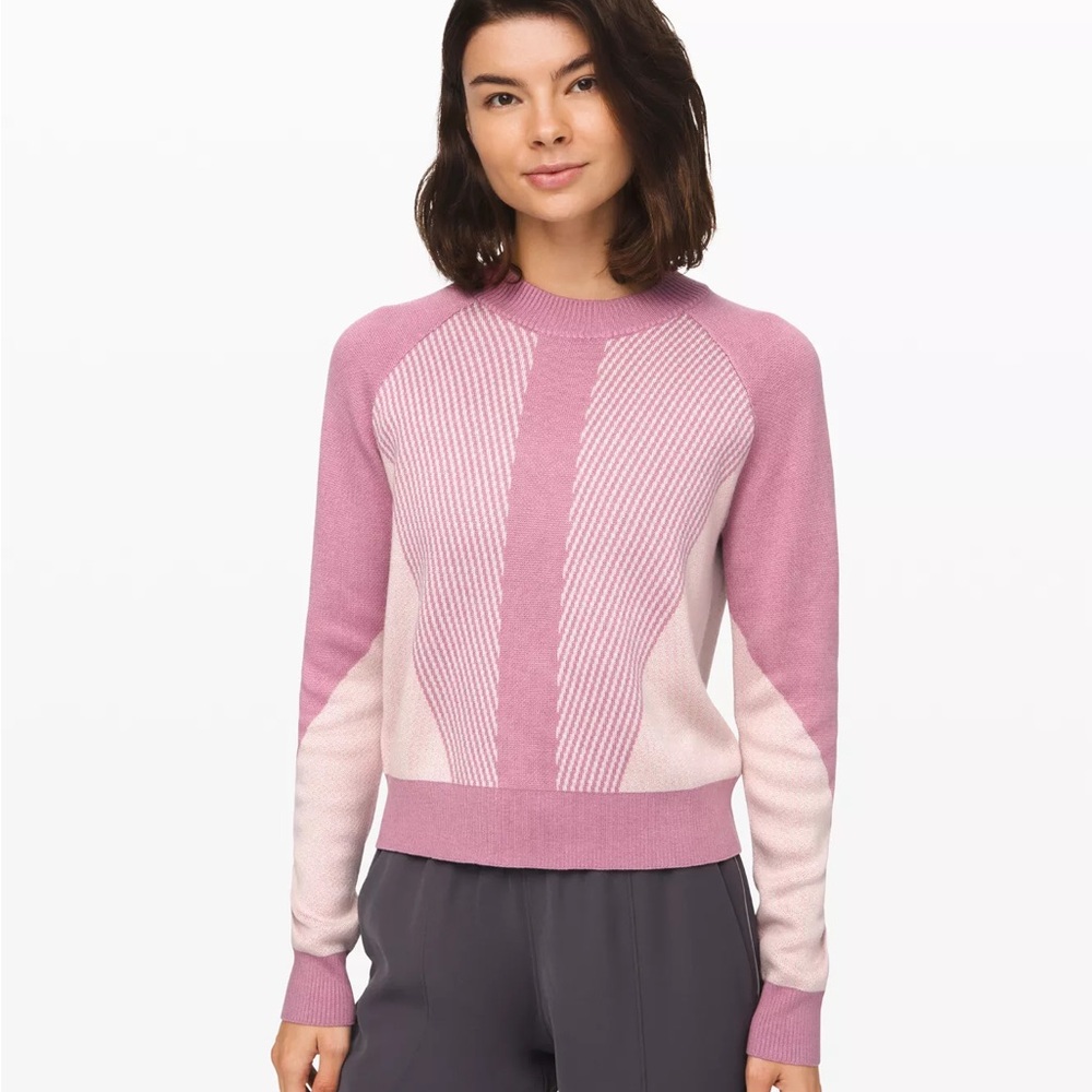 lululemon athletica Pink Two-Tone Crewneck Sweater